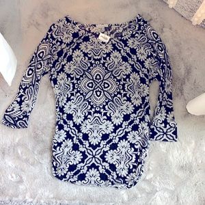 Dolman Style Black and White Blouse